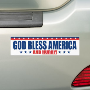 Adesivo Para Carro Deus Abençoe a América e Apresse-se - Anti Preside