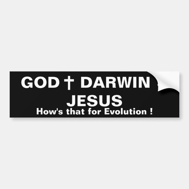 ADESIVO PARA CARRO DEUS MAIS DARWIN = JESUS (Frente)