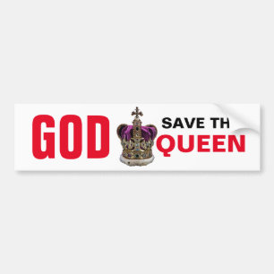 Adesivo Para Carro DEUS SALVE A RAINHA - Rainha Elizabeth II