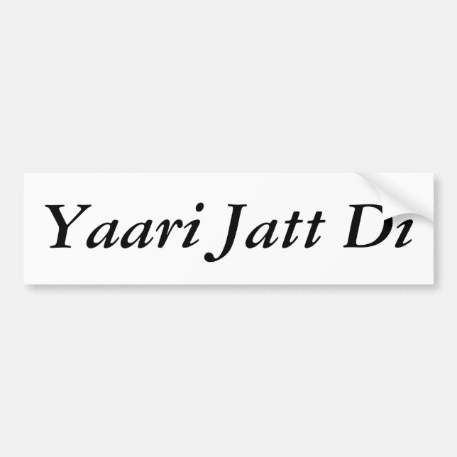Adesivo Para Carro Di de Yaari Jatt (Frente)