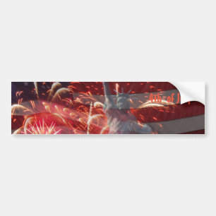 Adesivo Para Carro Dia da Independência - Fogos de artifício e bandei