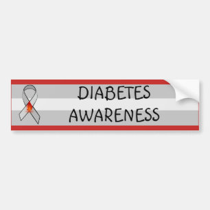 Adesivo Para Carro Diabetes Sensibilização Vermelha e Faixa de Sensib