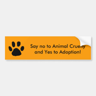 Adesivo Para Carro Diga não à crueldade animal e sim à adopção