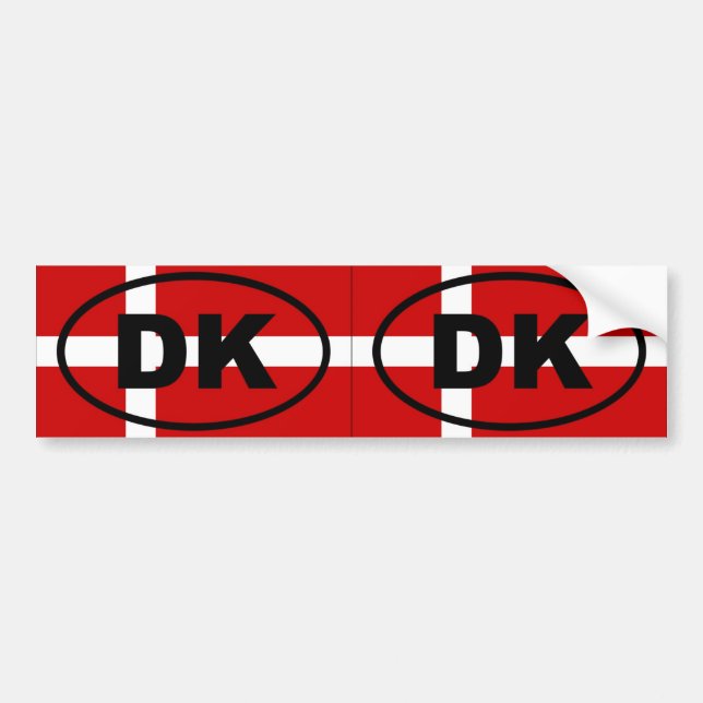 Adesivo Para Carro Dinamarca - DK - oval europeu (Frente)