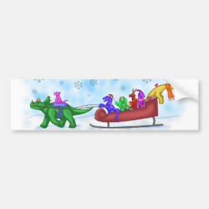 Adesivo Para Carro Dinosaur Sleigh Ride
