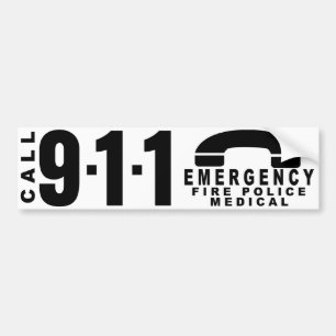 Adesivo Para Carro Disque a etiqueta 10 de 911 polícias