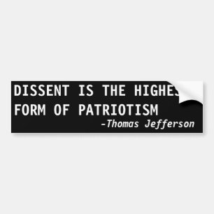 Adesivo Para Carro DISSENT é a mais alta forma de patriotismo