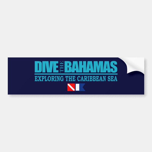 Adesivo Para Carro Dive O Bumpersticker Das Bahamas (Frente)