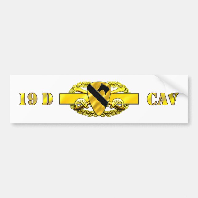 Adesivo Para Carro divisão da cavalaria 19D ø (Frente)