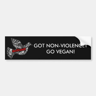 Adesivo Para Carro Do "Palavra-Nuvem do Vegan Abolitionist" - pomba &