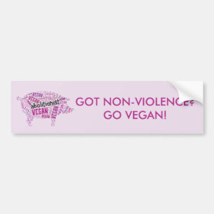Adesivo Para Carro Do "Palavra-Nuvem do Vegan Abolitionist" - porco