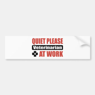 Adesivo Para Carro Do silêncio veterinário por favor no trabalho
