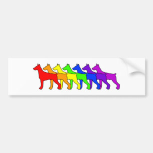 Adesivo Para Carro Doberman do arco-íris