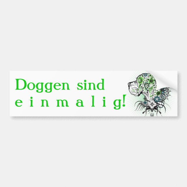 Adesivo Para Carro Dogue Alemão Verde (Frente)