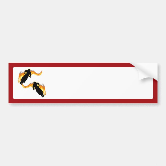 Adesivo Para Carro Dois Bikes de Camada Exterior com Chamas (Frente)