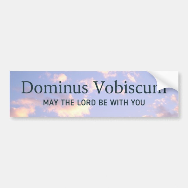 Adesivo Para Carro Dominus Vobiscum Trad Católico Céu Azul de Massa L (Frente)