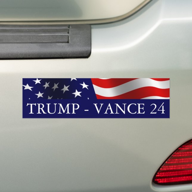 Adesivo Para Carro Donald Trump JD Vance em 2024 EUA Flag (No carro)