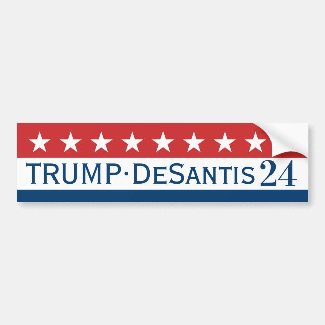 Adesivo Para Carro Donald Trump Mike Pence Stars 2024 Bumper Sticker (Frente)