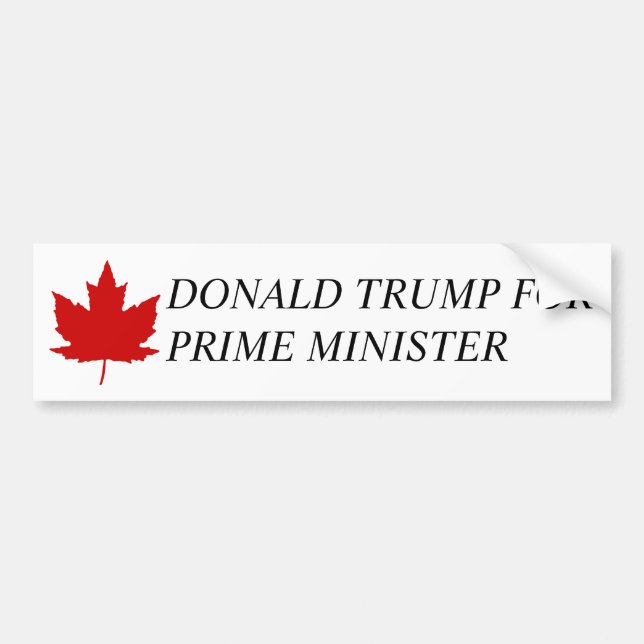 Adesivo Para Carro Donald Trump para o primeiro ministro de Canadá (Frente)
