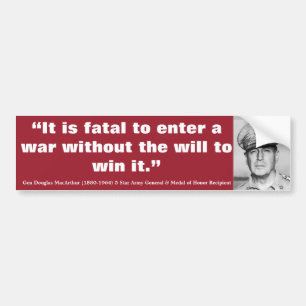 Adesivo Para Carro Douglas MacArthur é fatal incorporar uma guerra