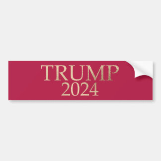 Adesivo Para Carro Dourado Trump 2024 em Red