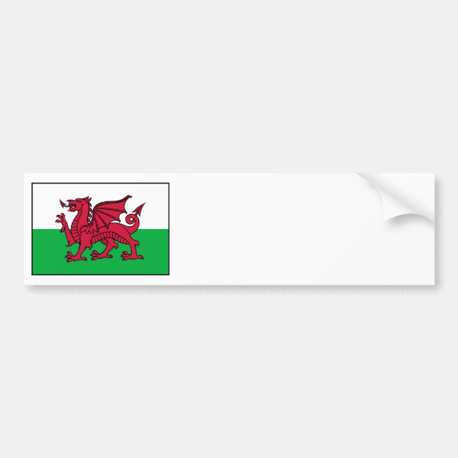 Adesivo Para Carro Dragão da bandeira de Wales Galês (Frente)