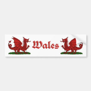 Adesivo Para Carro Dragão vermelho Wales