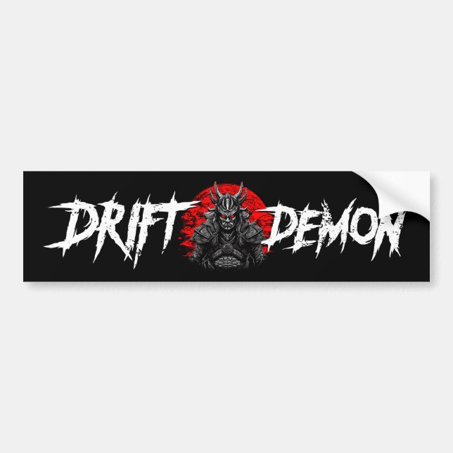 Adesivo Para Carro Drift Demon Samurai JDM Car Drifking Phonk (Frente)