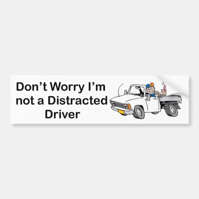Adesivo Para Carro Driver distraído - Bumper Sticker (Frente)