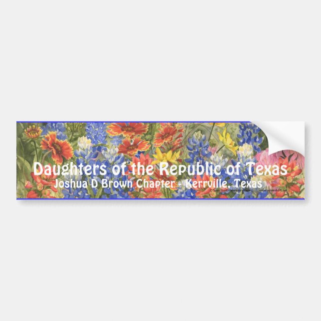 Adesivo Para Carro DRT TexasWildflower Bumpersticker (Frente)