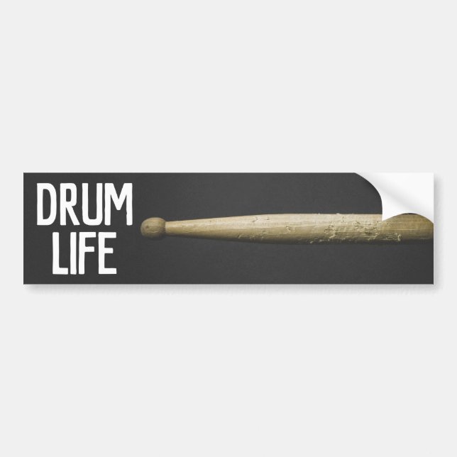 Adesivo Para Carro Drum Life Drumstick Percussionista Drummer Musico (Frente)