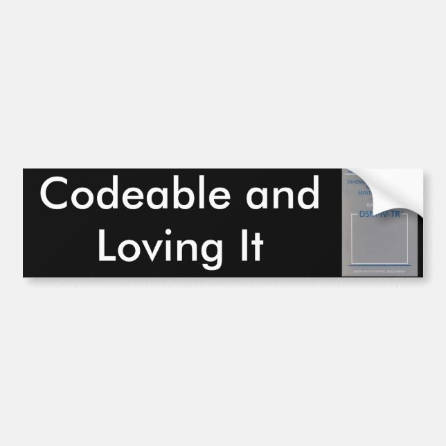 Adesivo Para Carro DSM-IV, Codeable e amor dele (Frente)