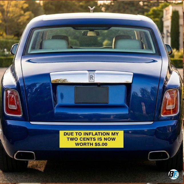 Adesivo Para Carro Due To Inflation My Two Cents Is Now Worth $5 Funn (Criador carregado)