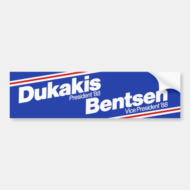 Adesivo Para Carro Dukakis 1988 Bumper Sticker (Frente)