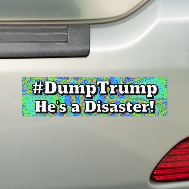 Adesivo Para Carro #DumpTrump Ele é um Desastre! (No carro)