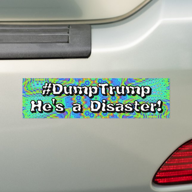 Adesivo Para Carro #DumpTrump Ele é um Desastre!  (No carro)