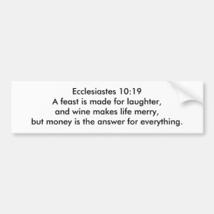 Adesivo Para Carro Eclesiastes 10:19 BUMPER STICKER