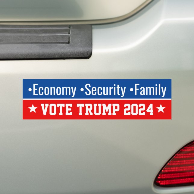 Adesivo Para Carro Economia Security Family Pro Donald Trump 2024 (No carro)