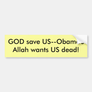 Adesivo Para Carro Economias E.U. do DEUS--Obama'sAllah quer o morto