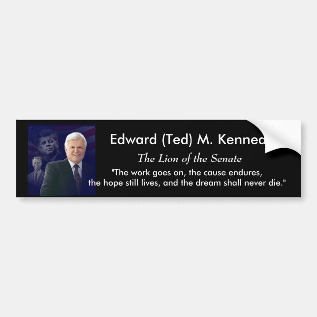 Adesivo Para Carro Edward (Ted) Kennedy - em Memorium (Frente)