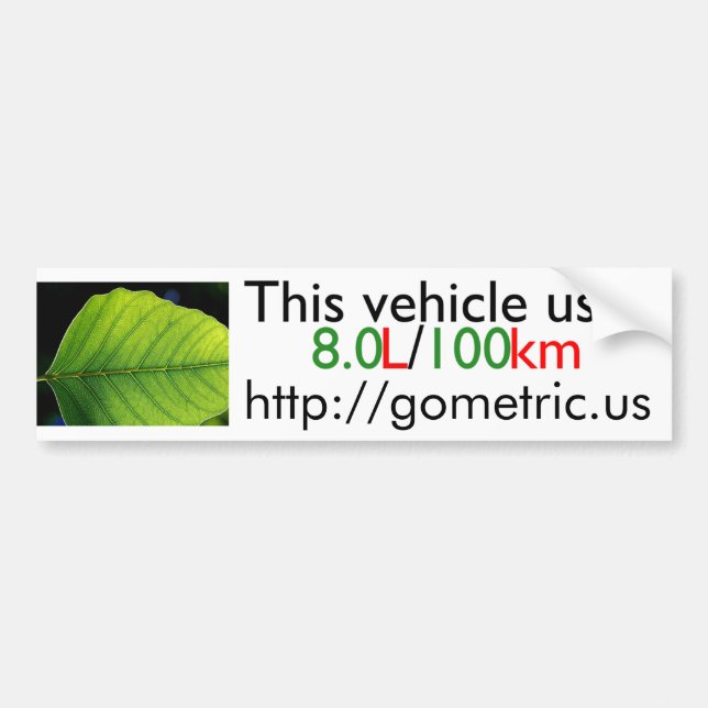 Adesivo Para Carro Eficácia do combustível Bumpersticker (Frente)
