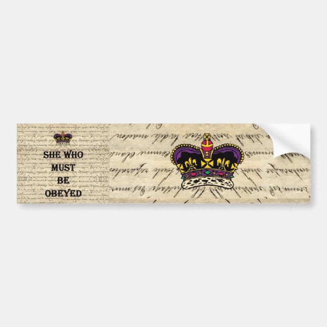 Adesivo Para Carro Ela que deve ser obedecida (Frente)