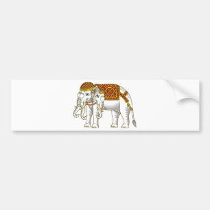 Adesivo Para Carro Elefante Branco Tailandês Erawan