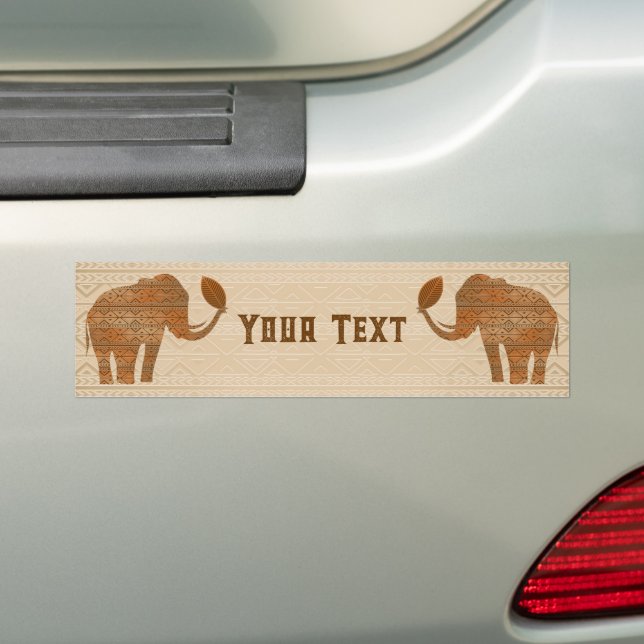 Adesivo Para Carro Elefante - Design de Arte Tribal (No carro)