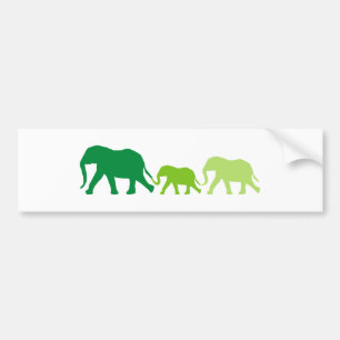 Adesivo Para Carro Elefante em Verde