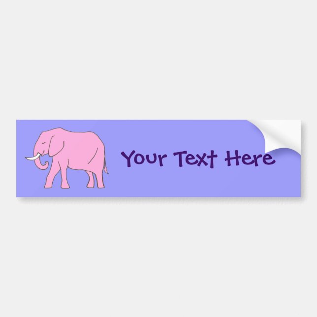 Adesivo Para Carro Elefante Rosa Bebê Andando (Frente)