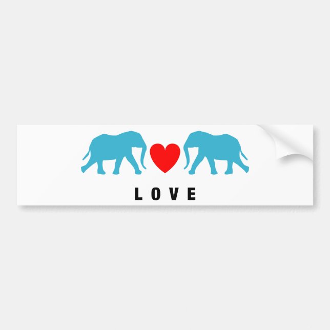Adesivo Para Carro Elefantes no Amor (Frente)