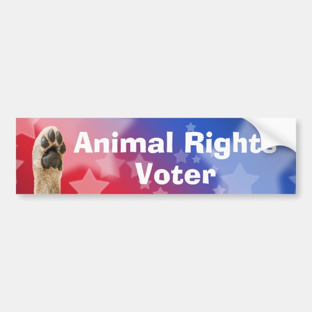 Adesivo Para Carro Eleitor dos Direitos dos Animais (Frente)