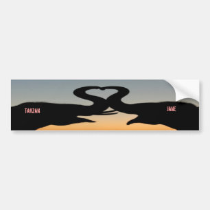 Adesivo Para Carro Elephants Bumper Stickers - Elefantes apaixonados