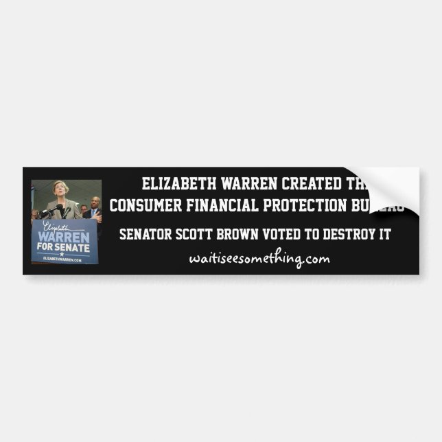 Adesivo Para Carro Elizabeth Warren: CFPB (Frente)